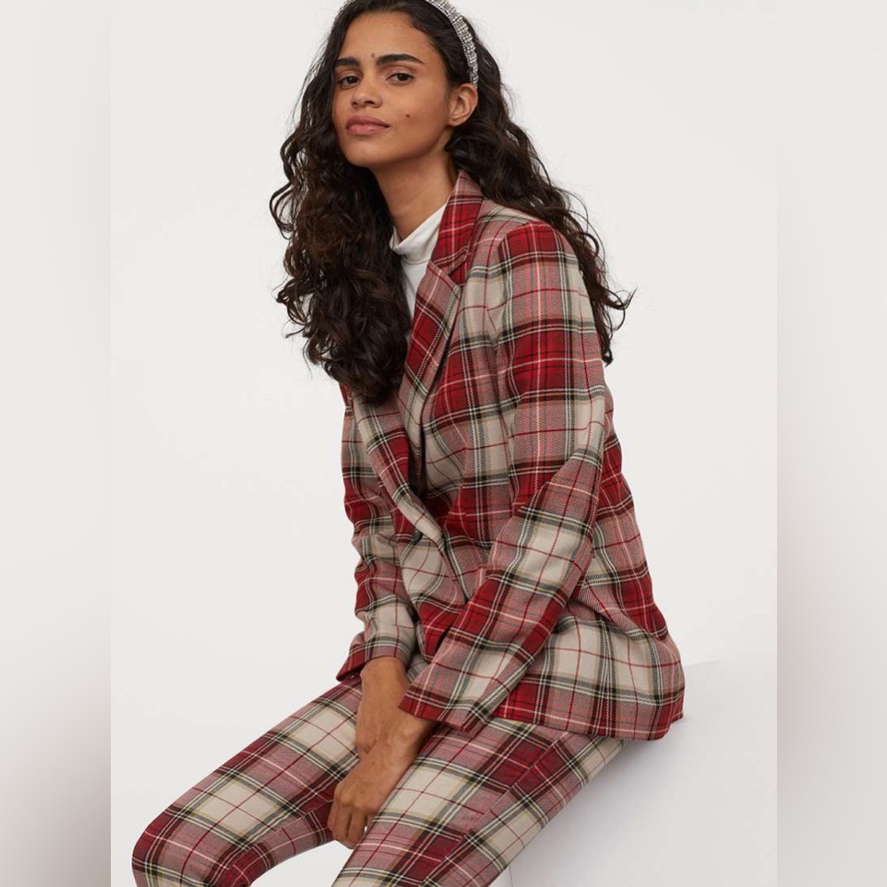 H&M Red Plaid Women's Blazer